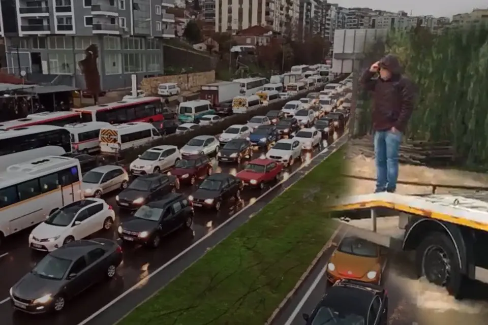 İzmir trafiği kilit... Sağanak hayatı felç etti