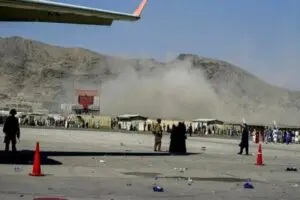 Afganistan'ın başkenti Kabil'de Hamid Karzai Uluslararası Havaalanı'nın bulunduğu b&ouml;lgede bir