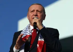 İstanbul Atatürk Havalimanı’nda düzenlenen ”Büyük Filistin Mitingi”nde konuşan Cumhurbaşkanı Recep