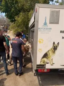 İzmir Büyükşehir Belediyesi’nin tüm birimleri Karşıyaka Yamanlar Dağı’nda dün gece