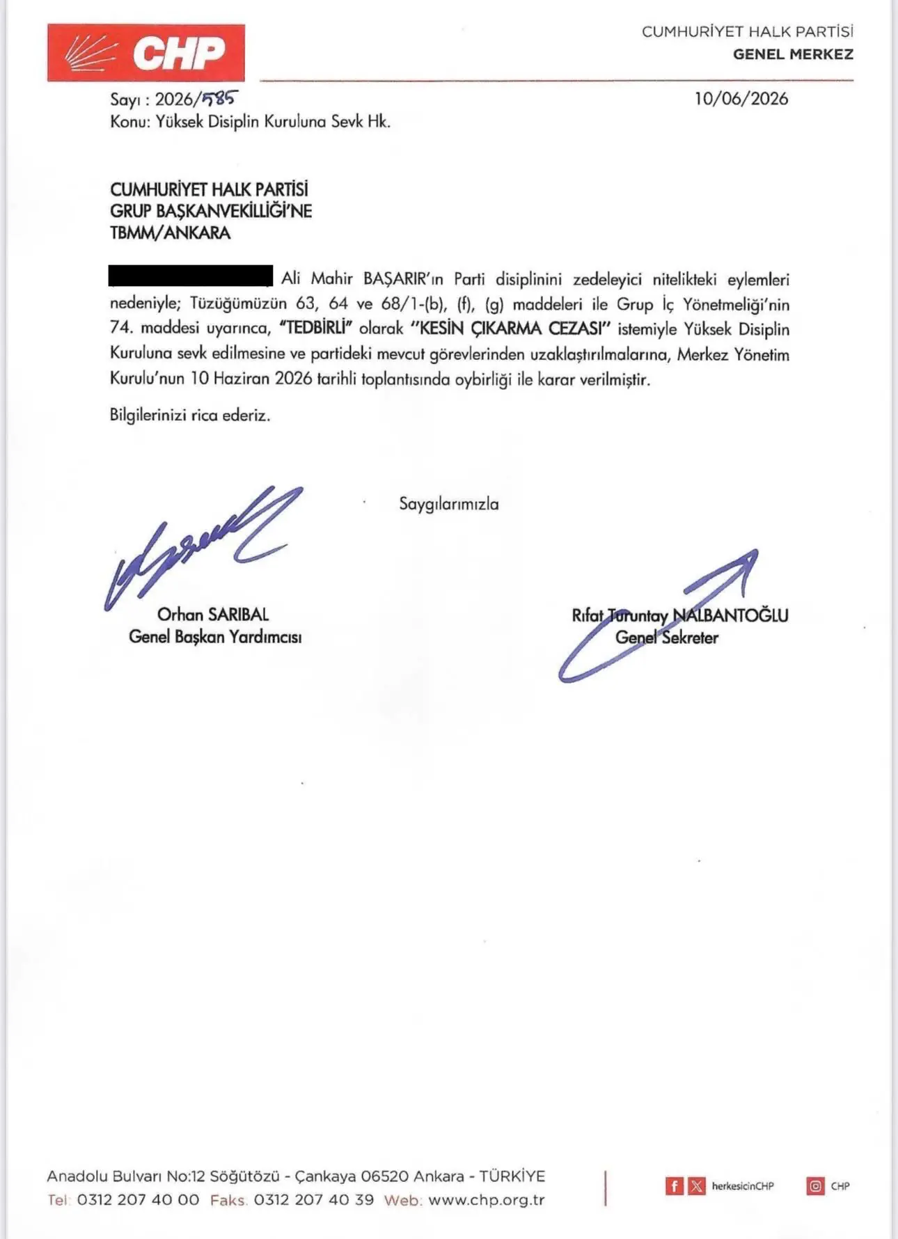 CHP’deki ihraç belgelerinde şok detay: 'İtiraz hakkı bile vermemişler'