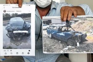 İzmir'in Menemen il&ccedil;esinde otomobiliyle İsmet G&uuml;zelk&uuml;&ccedil;&uuml;k'&uuml;n (31) aracına arkadan &ccedil;arpıp,