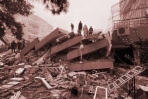 Şanlıurfa'nın Haliliye il&ccedil;esinde depremde yıkılan ve 14 kişinin &ouml;ld&uuml;ğ&uuml; &Ouml;zabacılar