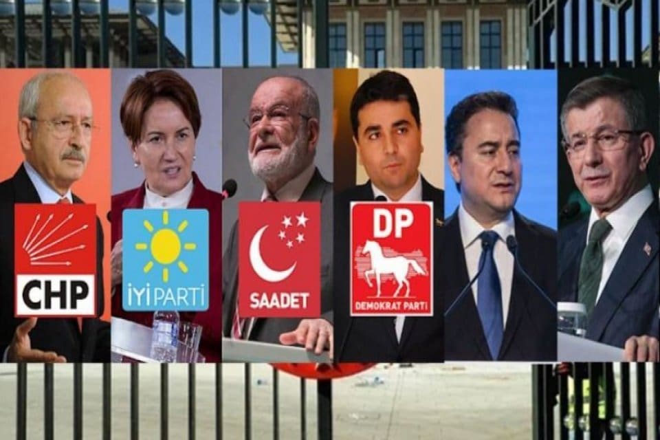 CHP, İYİ Parti, Saadet Partisi, Demokrat Parti, Gelecek Partisi ve