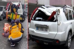 G&uuml;ng&ouml;ren'de psikolojik sorunları olduğu iddia edilen bir kişi, 7'nci kattan