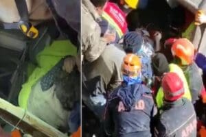 Kahramanmaraş'ta depremde yıkılan binanın enkazında kalan Cemile Keke&ccedil; (74), depremden