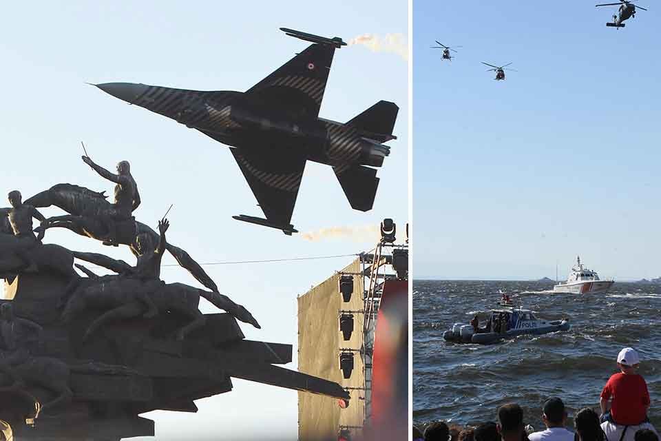 İzmir'in d&uuml;şman işgalinden kurtuluşunun 100'&uuml;nc&uuml; g&uuml;n&uuml; etkinlikleri kapsamında, s&uuml;vari birlikleri