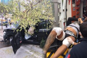 İzmir'in Bayraklı ilçesinde, adliye girişinde elleri kelepçeliyken arbede çıkarıp, kargaşada