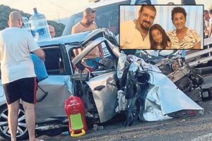 Karaburun’daki yazlıklarına gitmek için yola çıkan Akşit ailesinin aracı, karşı