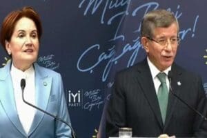 İYİ Parti lideri Akşener ve Gelecek Partisi Genel Başkanı Davutoğlu,