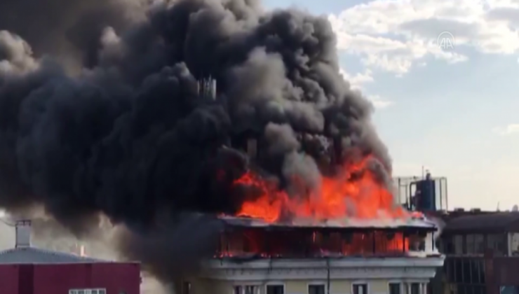 Ankara Maltepe'de bir otelin çatı katında yangın çıktı
