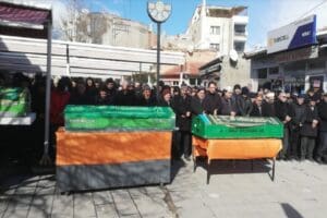 Kahramanmaraş merkezli depremde hayatını kaybeden Nisa Mut ile &ccedil;ocukları Aleyna,