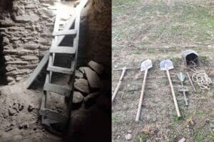 Aydın'ın Kuyucak il&ccedil;esindeki Antiochia Antik Kenti'nde, ka&ccedil;ak kazı yapan 4