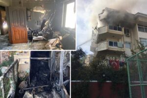 Muğla&rsquo;nın Marmaris il&ccedil;esinde, bir apartman dairesinde &ccedil;ıkan yangında ev tamamen