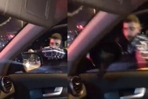 İstanbul Maltepe'de, i&ccedil;erisinde bebeğin bulunduğu aracın aynasını kıran şahıs trafikte