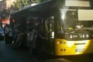 İstanbul &Ccedil;engelk&ouml;y'de İETT otob&uuml;s&uuml; arıza yaptı. Motoru &ccedil;alıştığı halde&nbsp;ilerleyemeyen otob&uuml;s&nbsp;rampadan