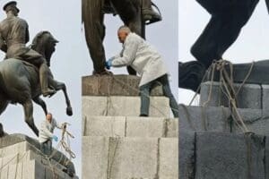 Samsun&rsquo;da Atat&uuml;rk Anıtı&rsquo;na &Ccedil;elik halat bağlayıp yıkmak isteyen 2 sanığın