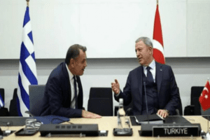 Yunanistan Savunma Bakanı Nikos Panayiotopulos ile G&ouml;&ccedil; ve İltica Bakanı
