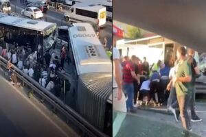 İstanbul Avcılar'da iki metrob&uuml;s&uuml;n &ccedil;arpıştığı kazada 42 kişi yaralanırken, metrob&uuml;s