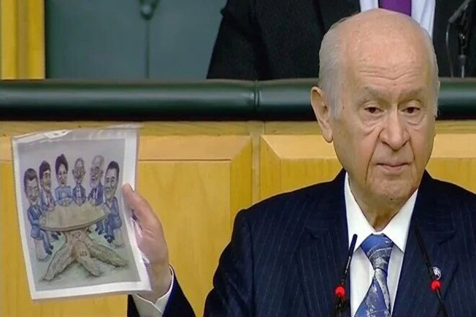 Partisinin grup toplantısında konuşan MHP lideri Bah&ccedil;eli, 6 muhalefet liderinin