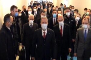 Milli Savunma Bakanı Hulusi Akar ve İçişleri Bakanı Süleyman Soylu,