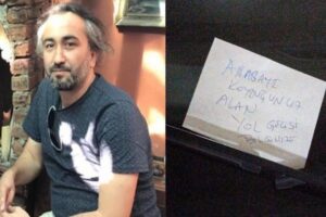 Adalet Bakanı Abdülhamit Gül'ün, hatalı park eden savcının aracına not