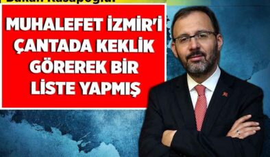 Bakan Kasapoğlu: Muhalefet İzmir’i çantada keklik görerek bir liste yapmış