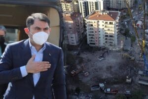 &Ccedil;evre ve Şehircilik Bakanı Murat Kurum, İzmir'de meydana gelen depremde