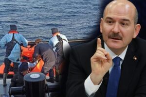 Twitter'dan paylaşım yapan İçişleri Bakanı Süleyman Soylu, Yunanistan'ın mültecilere gösterdiği