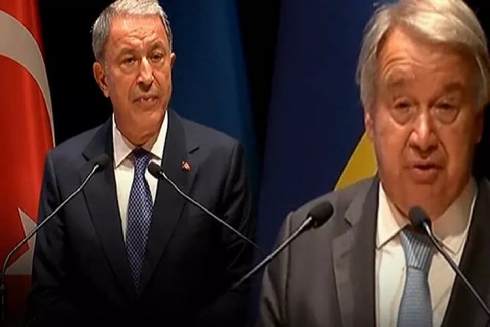 Milli Savunma Bakanı Hulusi Akar ve BM Genel Sekreteri Antonio