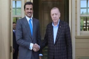 &nbsp; Cumhurbaşkanı Recep Tayyip Erdoğan, Katar Emiri Şeyh Temim Bin