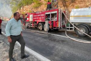 Çiğli Belediye Başkanı Utku Gümrükçü, Marmaris’e giderek yangının devam ettiği