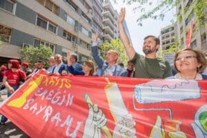İzmir B&uuml;y&uuml;kşehir Belediye Başkanı Tun&ccedil; Soyer, 1 Mayıs Emek ve