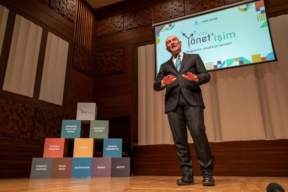 İzmir B&uuml;y&uuml;kşehir Belediye Başkanı Tun&ccedil; Soyer, Y&Ouml;NET'İŞİM 2023 programında belediye