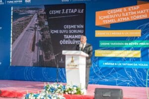 D&uuml;nyaca &uuml;nl&uuml; turizm merkezi &Ccedil;eşme&rsquo;nin i&ccedil;me suyu altyapısını baştan sona