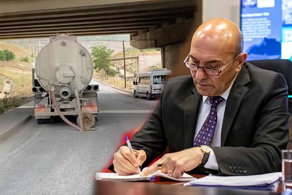 Yapımı s&uuml;ren İzmir Şehir Hastanesi&rsquo;nin şantiyesine ait atık suların vidanj&ouml;rlerle
