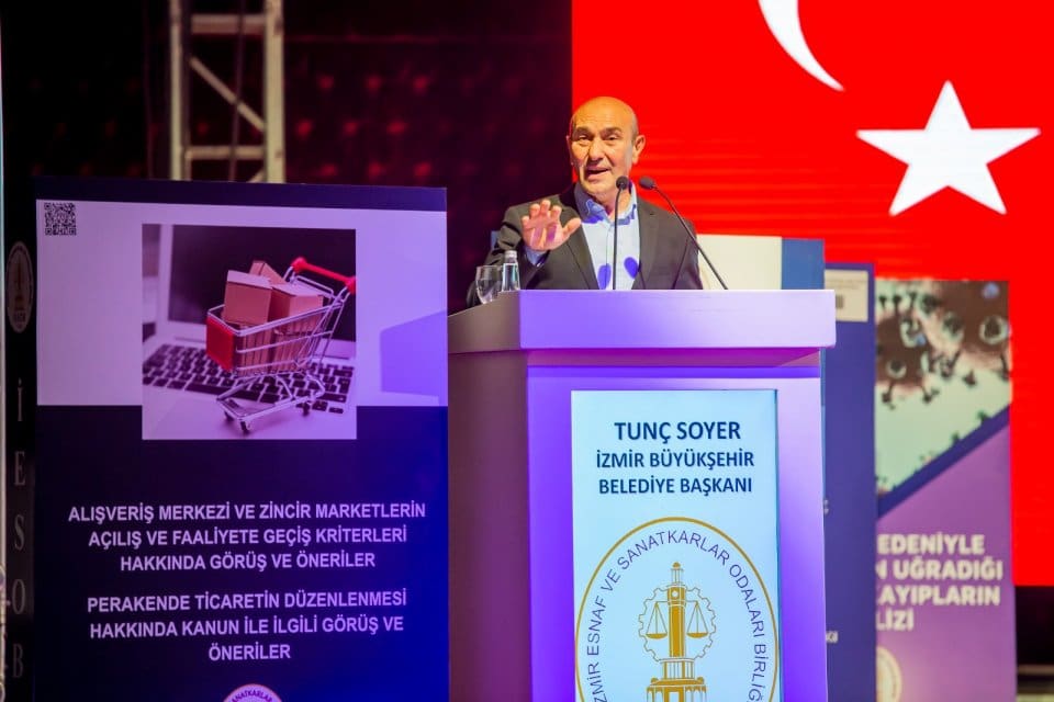 İzmir B&uuml;y&uuml;kşehir Belediye Başkanı Tun&ccedil; Soyer, İzmir Esnaf ve Sanatk&acirc;rlar