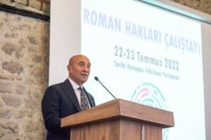 Roman Hakları &Ccedil;alıştayı'na katılan İzmir B&uuml;y&uuml;kşehir Belediye Başkanı Tun&ccedil; Soyer,&nbsp;