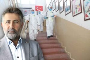 İl&ccedil;e genelinde dezenfeksiyon ve ila&ccedil;lama uygulamalarını s&uuml;rd&uuml;ren Bayraklı Belediyesi; okullarda