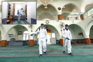 Ramazan Ayı&rsquo;nın gelmesiyle il&ccedil;edeki ibadethaneleri temizlemeye başlayan Bayraklı Belediyesi, camilerde