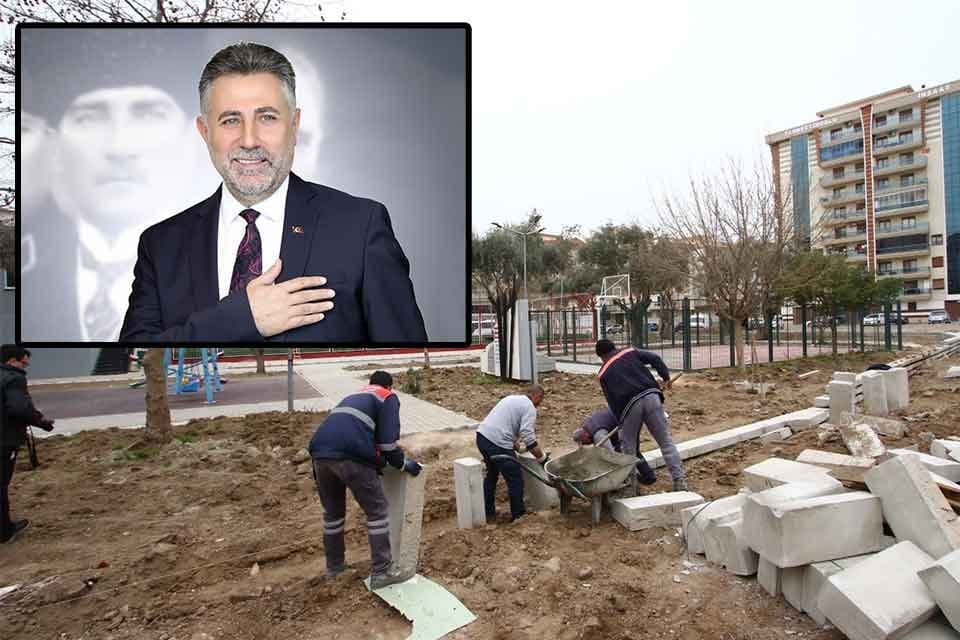 Bayraklı&rsquo;nın parklarını modernize eden Bayraklı Belediyesi, Soğukkuyu&rsquo;daki K&ouml;y Enstit&uuml;leri Parkı&rsquo;nda
