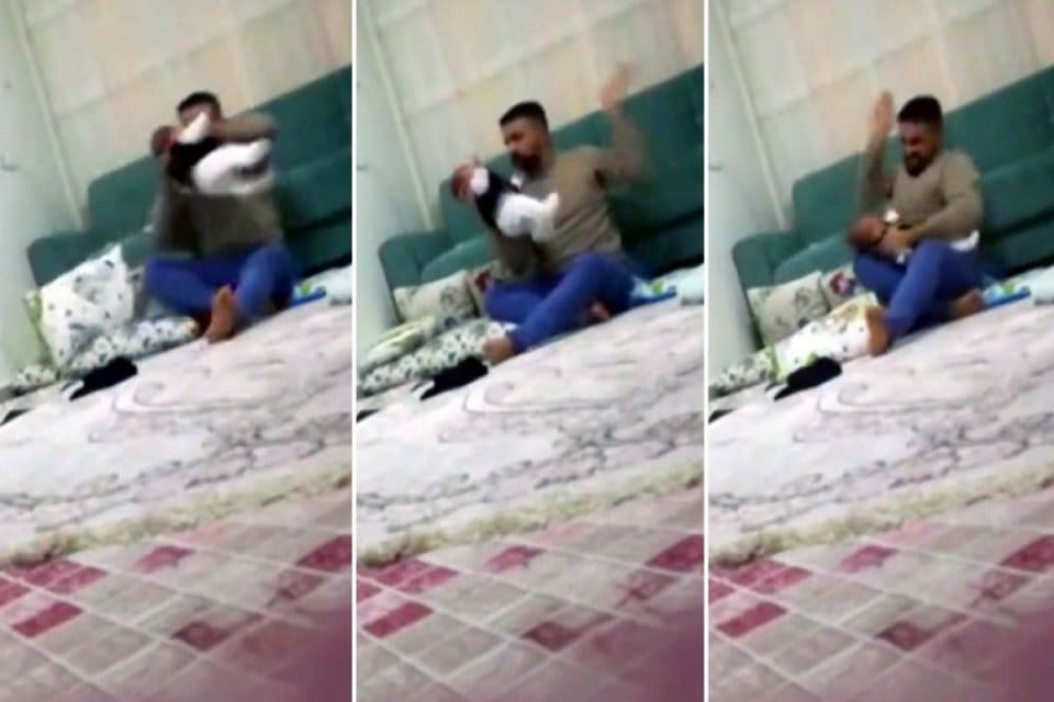 Gaziantep'te bir babanın bebeğine uyguladığı şiddet sosyal medyada b&uuml;y&uuml;k tepki