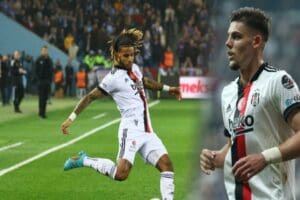 Beşiktaş'ın savunma oyuncuları Francisco Montero ve Valentin Rosier, Fenerbah&ccedil;e ile
