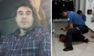 Kayseri'de, boşanma aşamasındaki eşi Ayşeg&uuml;l Taşd&ouml;ven'i (39) kızının g&ouml;z&uuml; &ouml;n&uuml;nde