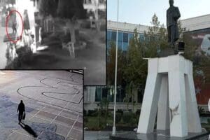 Antalya&rsquo;da, Atat&uuml;rk Kent Meydanı'nda bulunan&nbsp;Atat&uuml;rk Anıtı'na gece gelen kimliği belirsiz