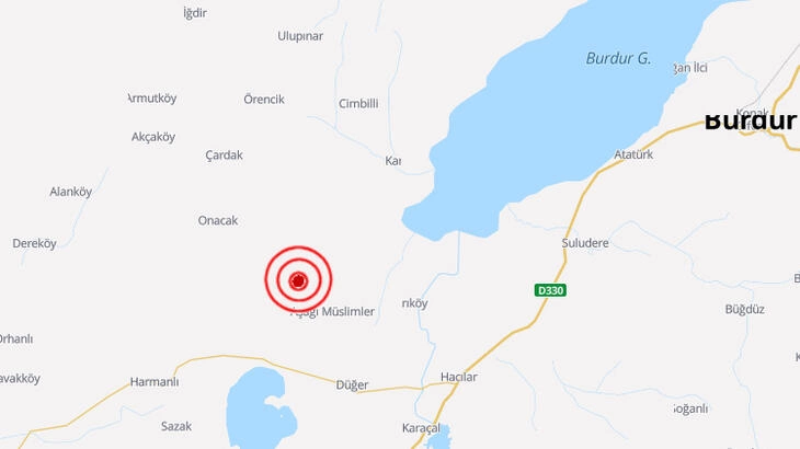 Burdur merkeze bağlı Aşağı M&uuml;sl&uuml;mler k&ouml;y&uuml;nde bir deprem meydana geldi.