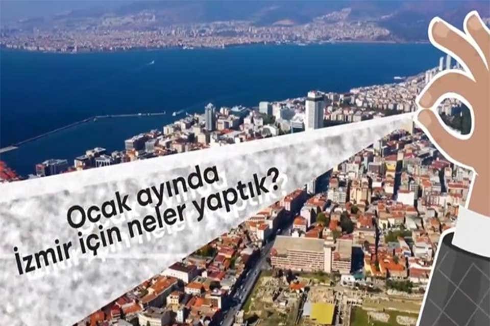 Başkan Soyer, Ocak ayında B&uuml;y&uuml;kşehir'in ger&ccedil;ekleştirdiği hizmetleri aktarıldığı bir video