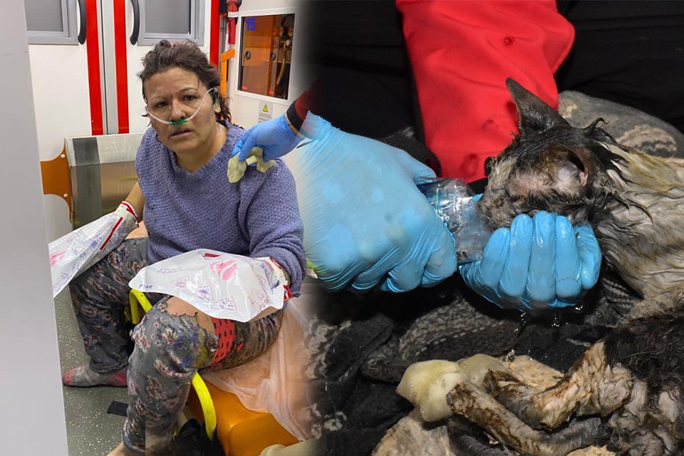 İzmir'in Buca ilçesinde, polyester imalathanesinde çıkan yangında bir kadın çalışanı,