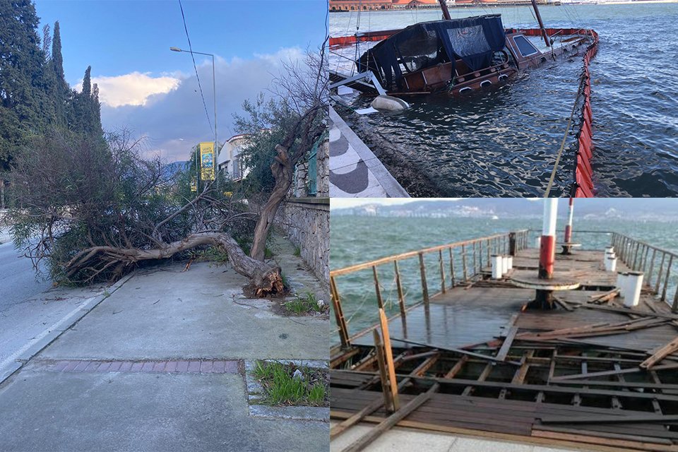 İzmir'de dünden bu yana etkili olan ve hızı zaman zaman