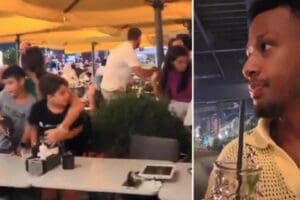Sarıyer'de bir alışveriş merkezinde &ccedil;ıkan silahlı &ccedil;atışmanın ortasında limonata i&ccedil;en